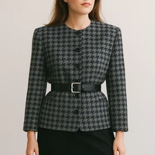 Concepts Vintage 80s Blazer Sz 14 Houndstooth Jacket USA Made Preppy Officecore