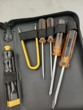 Electronics Repair Tool Kit Screwdrivers Nut Drivers Hooks Picks Zipper Case