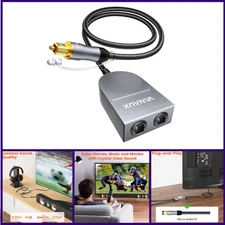Optical Audio Cable Splitter 1 in 2 Out, Fiber Optic Digital Toslink S/PDIF