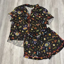 Parade women’s medium Italian dinner pajama shorts set Jammie’s unique sleepwear
