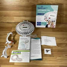 Med-E-Lert Premium Automatic Pill Dispenser Clock Display Clear Solid Lid W/Key