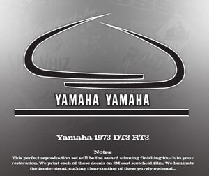 #Y21 YAMAHA AT3 CT3 1972 AND 1973 TANK  DECAL GRAPHIC SET