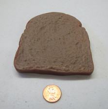 Realistic Play Pretend Whole Wheat Bread Sandwich Slice Part Kitchen Prop Vtg