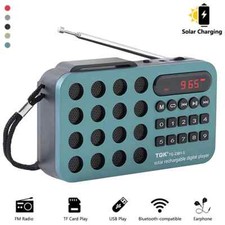 Portable FM Radio Mini Solar Bluetooth Wireless Speaker Support USB TF Card