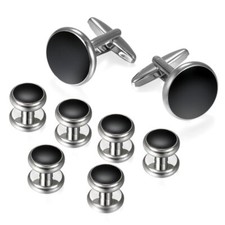 8Pcs Mens Classical Shirt Tuxedo Cufflinks Wedding Buttons Cuff Links Studs USA