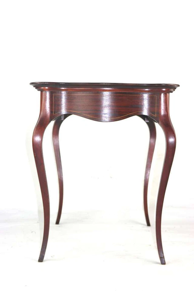 Majorelle Style French Art Nouveau Side Table with Floral Marquetry Inlay - Image 2 of 4