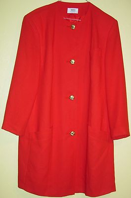 25) great red ladies blaser with gold buttons size 42 by the company MD Collection