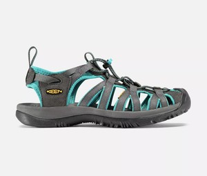 Keen Whisper Sandals Womens 6.5 Grey Black Peacock Green Water Hydro Traction | eBay