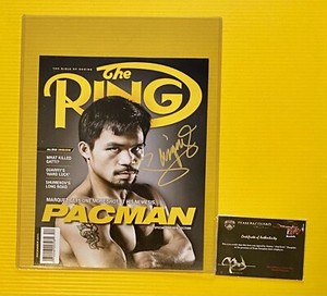 MANNY P.  SIGNED 8x10 MAG. COVER AUTHENTICATED BY PACQUIO TEAM .PICTURE REPRINT