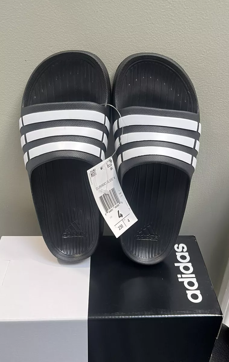 Adidas Duramo Slide K Boys Size 4, Color: Black/White | eBay