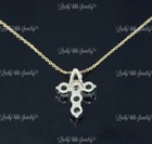 14k Yellow gold Natural Diamond & Emerald cross pendant 1.20 ct May Birthstone — photo 5