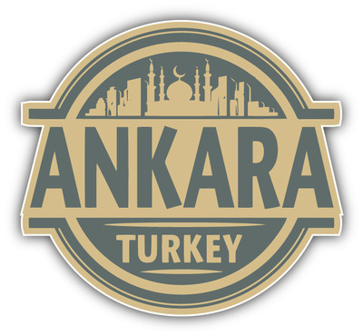 Ankara City Turkey Travel Stamp Car Bumper Sticker Decal 5'' x 5''