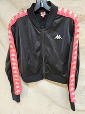 Kappa Cropped Jacket Kids Large (or Ladies Petite) Black Pink Full Zip