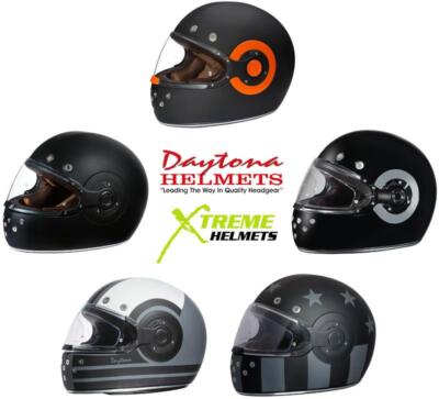 Daytona Retro Helmet Full Face Pinlock Shield Moisture Wicking Inner DOT XS-2XL