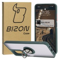 HandyhüLle Mit Fingergriff FüR Motorola Moto G35 5G Bizon Case Cover DunkelgrüN