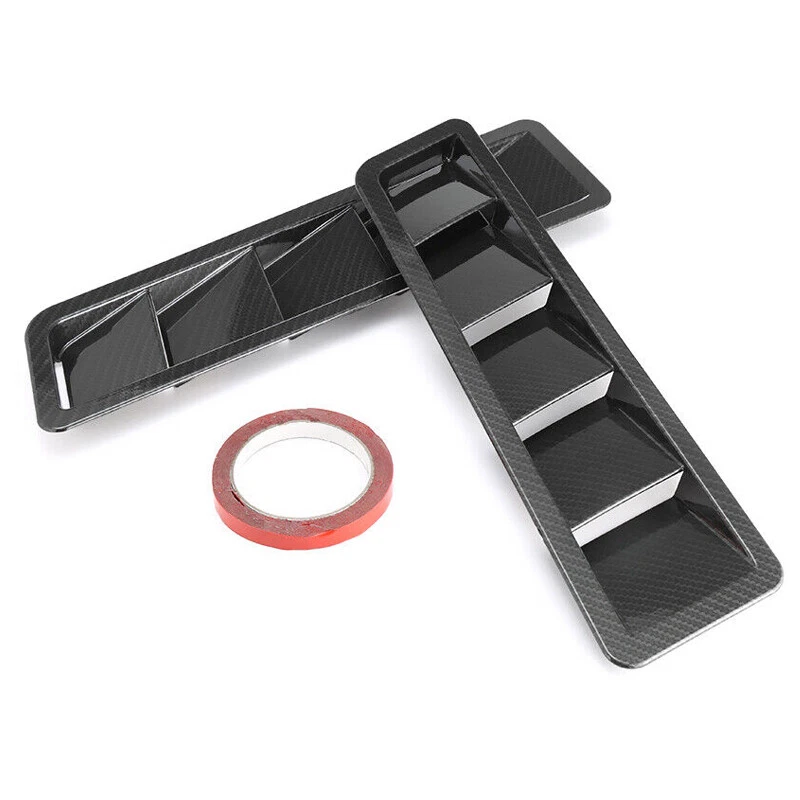 Universal Car Hood Vent Louver Scoop Trim Air Flow Intake Cooling Panel Black×2 - Image 2 of 4