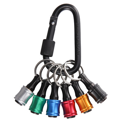 6Pcs 1/4'' Hex Shank Quick Release Keychain Screwdriver Drill Bit Holder Bits Set