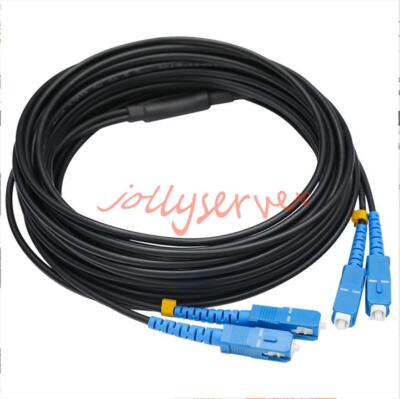 20M Schwarz Armored Glasfaser Kabel Sc-Sc UPC Sm 9/125 Duplex Faseroptik Patch
