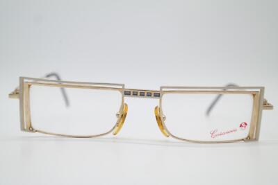 Vintage Brille Casanova LC-5 Gold Silber Schwarz Eckig Brillengestell eyeglasses