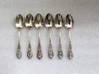 Sterling Silver  Rose point Demitasse Spoons x 6  by Wallace 55 gr