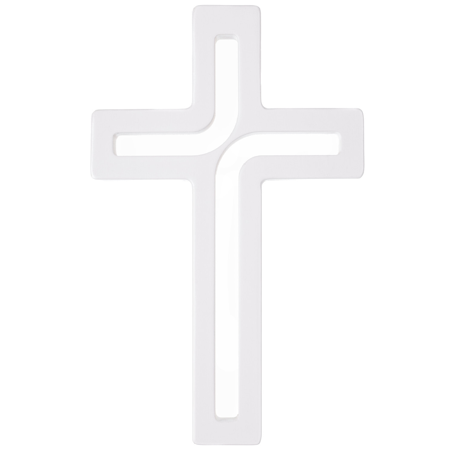 Croix murale moderne bois blanc pour harmoniser votre salon ou chambre