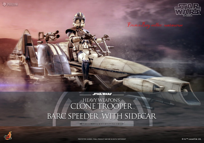 Hot Toys Heavy Weapons Clone Trooper and BARC Speeder 1/6 in Set