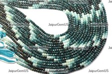 12 Inch Strand, 100 Natural Grandidierite Faceted Rondelles Beads, Size-3.50mm