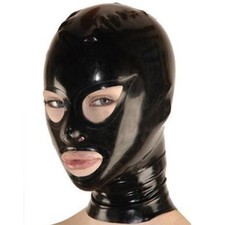 Latex Hood Open Unique Eyes Handmade Rubber Mask for Catsuit Club Wear Costumes