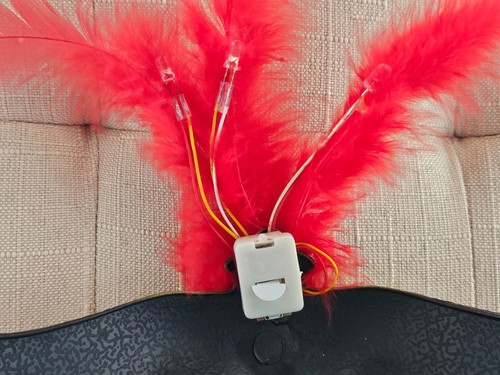 Light Up Mask Red Feather Face Party Mask Halloween Masquerade Eye Mask Unbrand - Picture 9 of 11