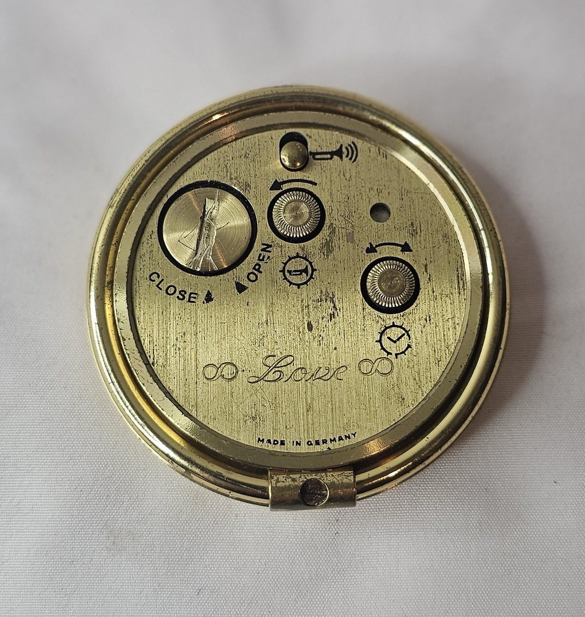 Tiffany & Co Vintage Brass Travel Desk Alarm Clock Made in Germany