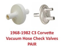 68-82 Corvette Headlight Vacuum Line Check Valve Filter Premium Quality Pair