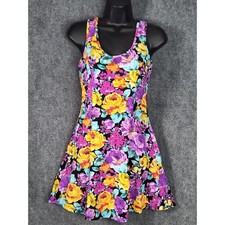 Papaya Floral Print Dress Sleeveless Multicolor Mini Sun Dress Sz M Cottagecore