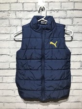 Puma, Boy S 7-8 , Navy Blue Sleeveless Puffer Vest, Winter Athletic Activewear