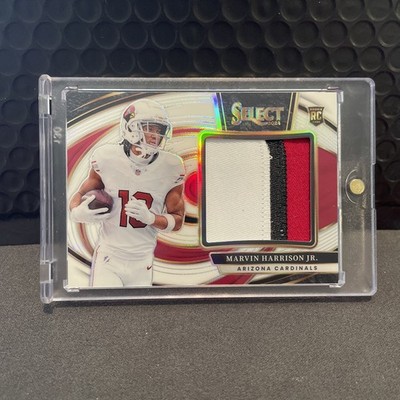 MARVIN HARRISON JR 2024 SELECT WHITE PRIZM ROOKIE PATCH /75