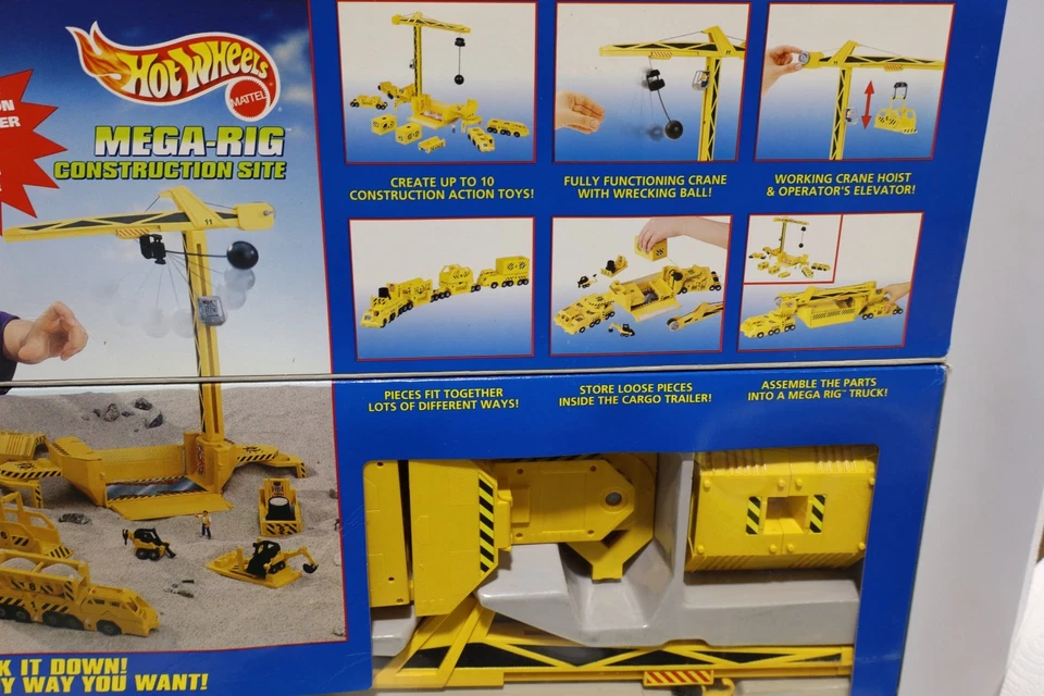 1996 Sealed Mattel Hot Wheels Mega-Rig Construction Site Super Truck CAT Playset - Image 3 of 4