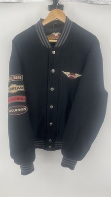 Vintage Harley Davidson Wool Varsity Bomber Jacket Size M Pan Head,Knuckle Head
