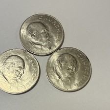 3x Churchill Crown Coins 1965 Queen Elizabeth II Commemorative UK