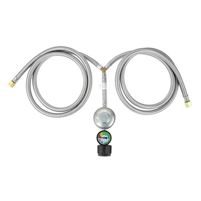 #ad 5 Feet Y Splitter Low Pressure Propane Regulator Double Braided Hose with Tan... $58.99