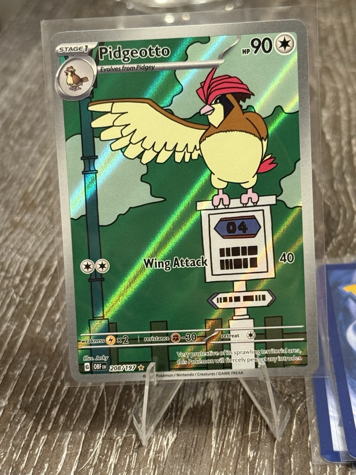 Pokemon Pidgeotto Holo Ultra Rare Card Obsidian Flames 208/197