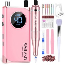 SAVILAND 40000RPM Rechargeable Electric Nail Drill Professional Pink