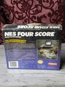 NIB 1990 NINTENDO NES FOUR SCORE FOUR PLAYER MODULE ACCESSORY Damaged Box