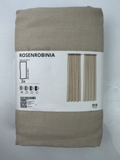 Ikea ROSENROBINIA Sheer curtains With Heading Tape 145 X 250cm - 1 pair - Beige
