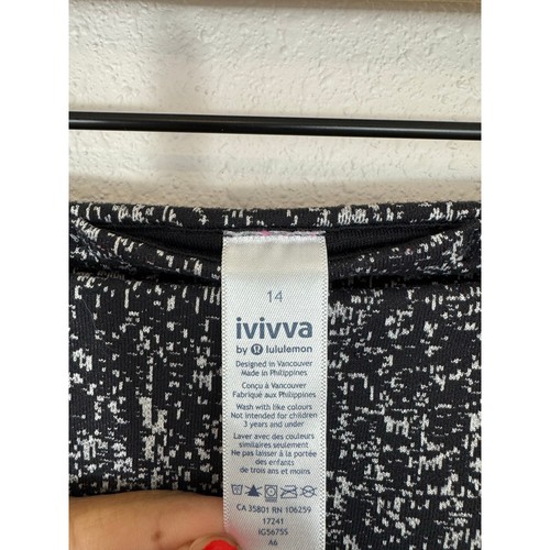 Ivivva by Lululemon Girls Leggings Size 14 Black White Static Print Full Length - Picture 3 of 6