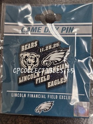 CHICAGO BEARS VS Philadelphia Eagles Game day Pin 11/28/2025 BLACK FRIDAY