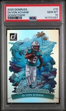 2025 PANINI DONRUSS DOWNTOWN! #10 DE'VON ACHANE PSA 10