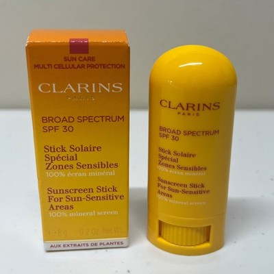 Clarins Sunscreen Stick For Sun Sensitive Area Spf 30 .2oz / 8g New In Box