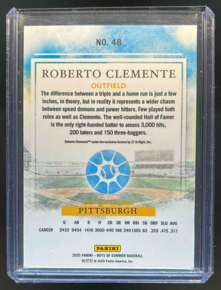 2025 Panini Boys of Summer Roberto Clemente #/249 Pirates - Image 2 of 2