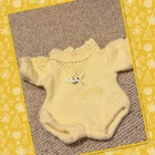 Cute Vintage Cabbage Patch Kids BBB Preemie Baby Outfit Knitted Yellow Romper
