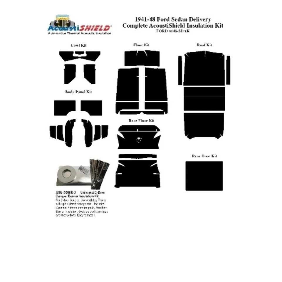 Insulation Sound Deadener Kit for 1941-48 Ford Panel Delivery Van Sedan Complete - Image 4 of 4