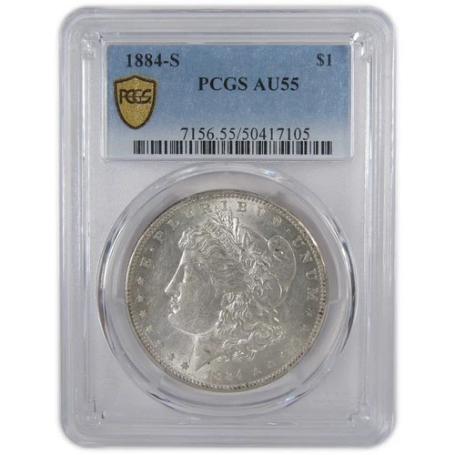 1884 S Morgan Dollar AU 55 PCGS Silver $1 Coin SKU:I17770